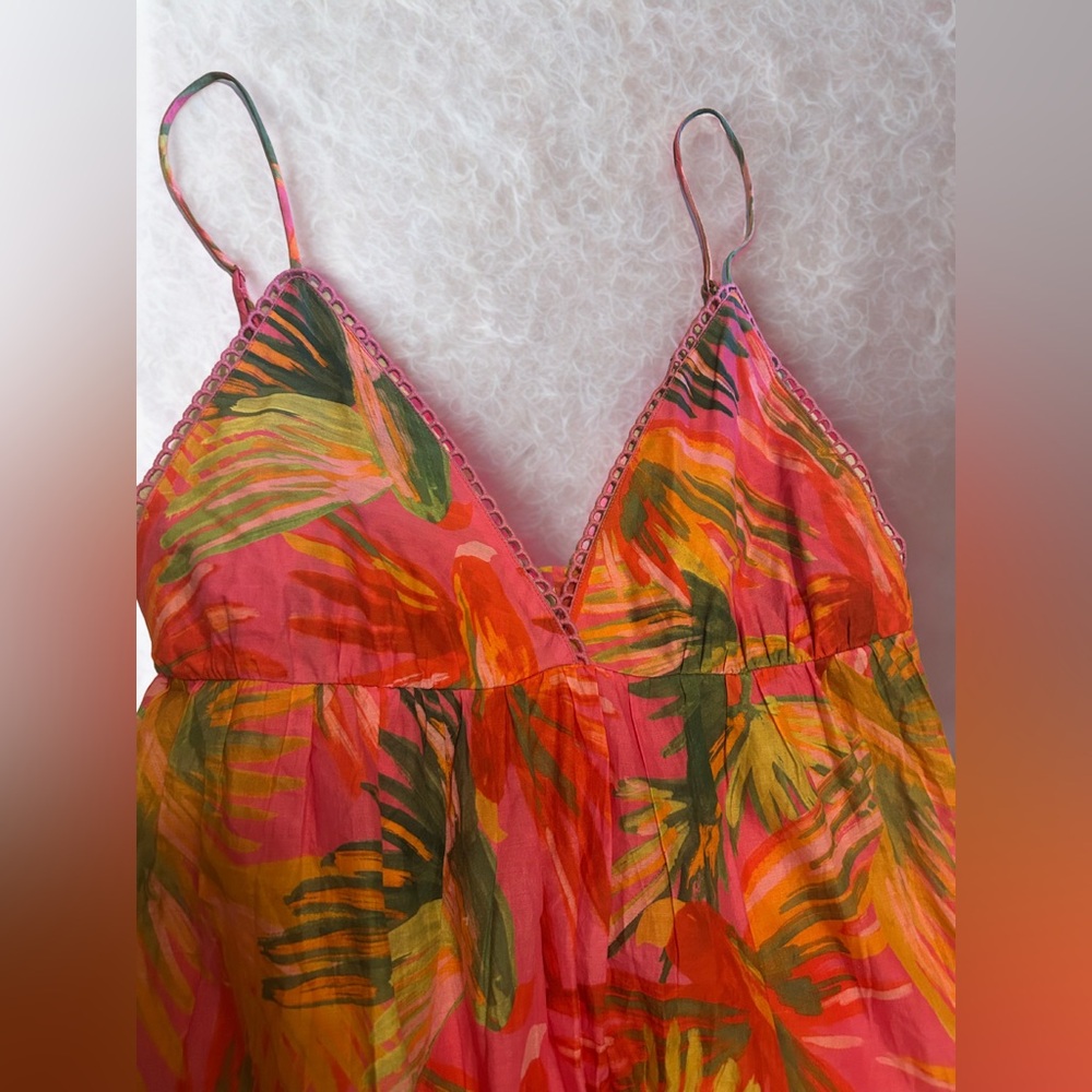 Farm Rio Maxi Dress Size- Large ,Tropical Print, Beach Ready, Resort Wear - Picture 4 of 11